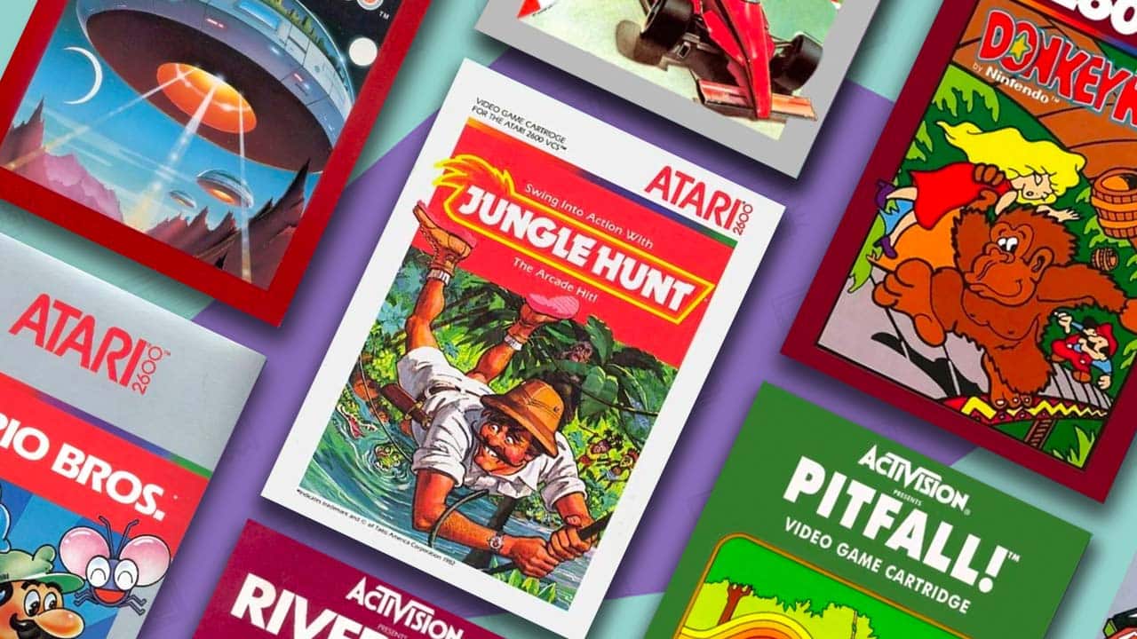 selectio of atari games on the retro dodo background