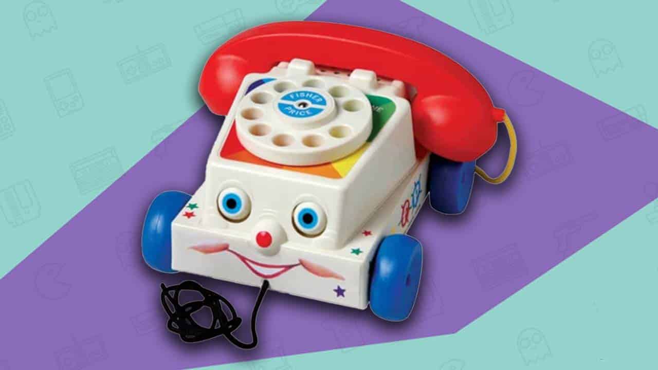 Chatter telephone with black pull string