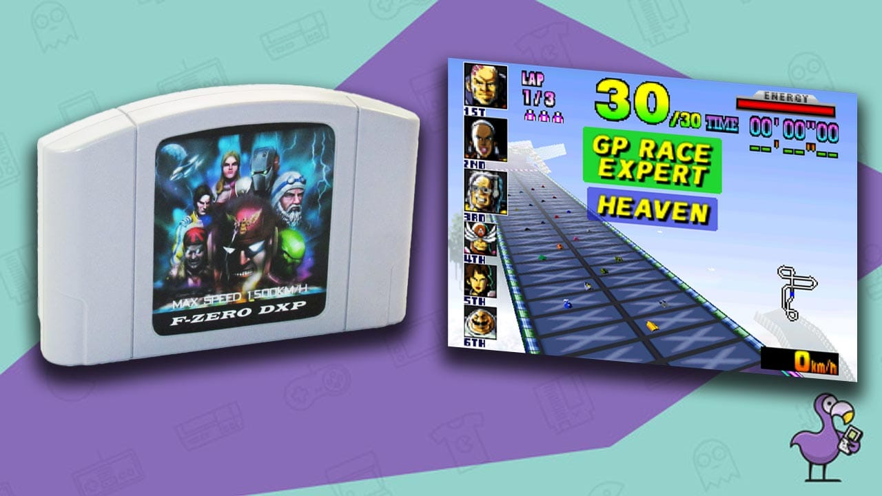 Game cart and gameplay for F-Zero DXP