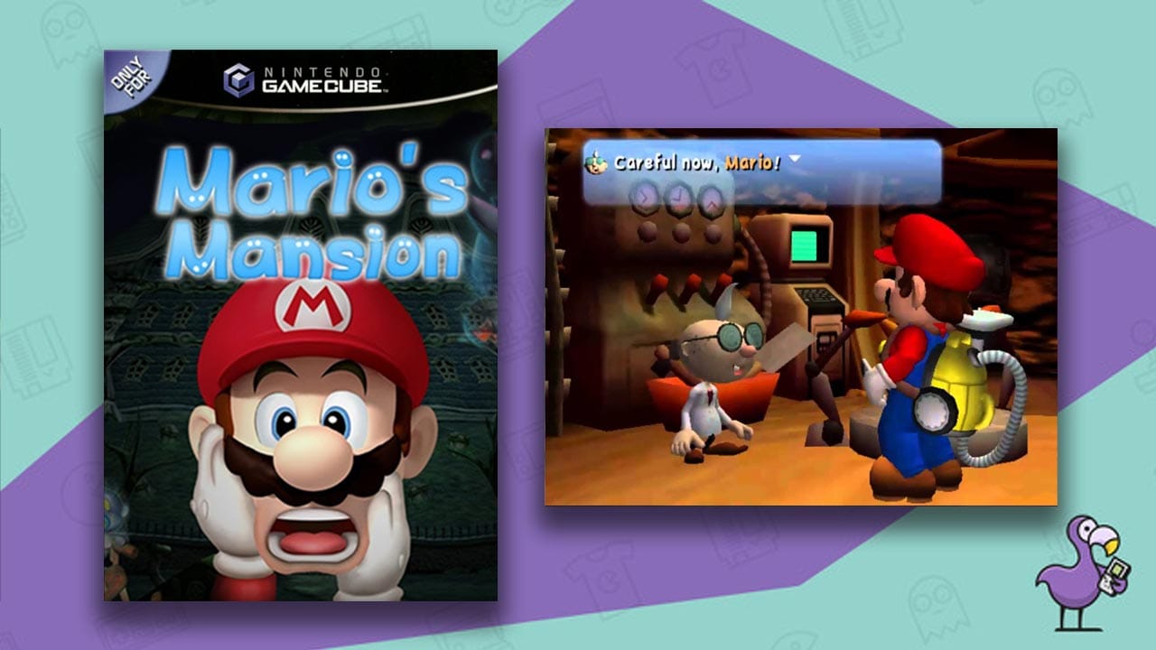 Mario's Mansion artwork and gameplay