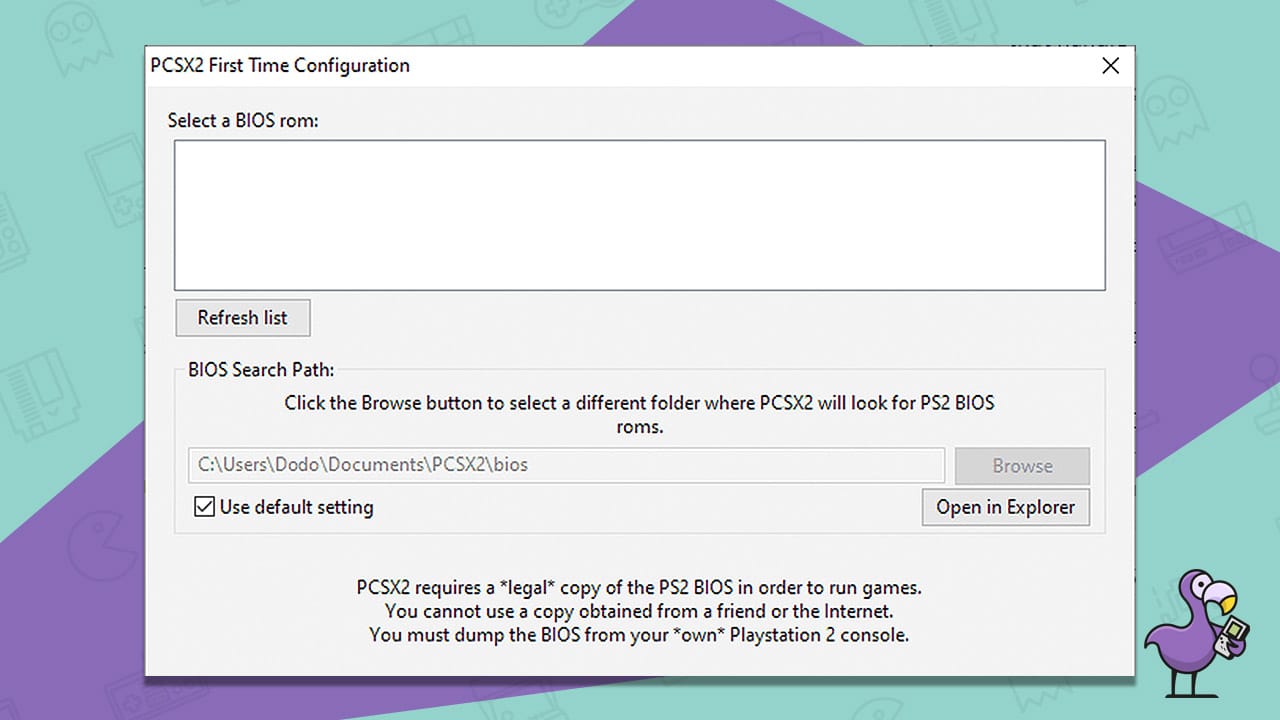 Install the PS2 BIOS