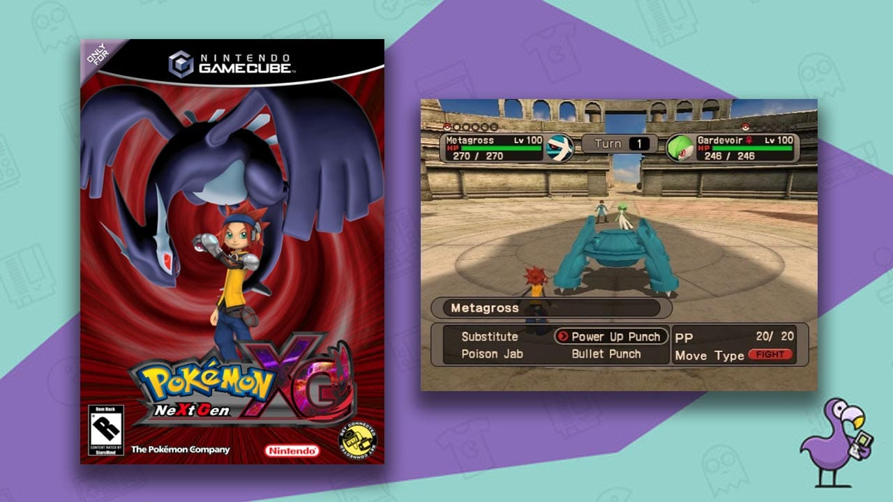 The fan-made GameCube game case for Pokémon Next Gen XG and gameplay of the hack