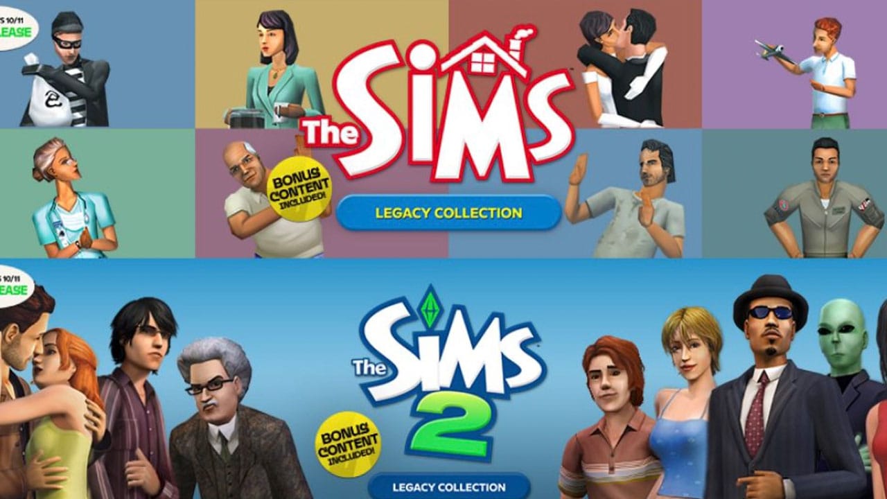 Images of Sims 1 & 2 game box art