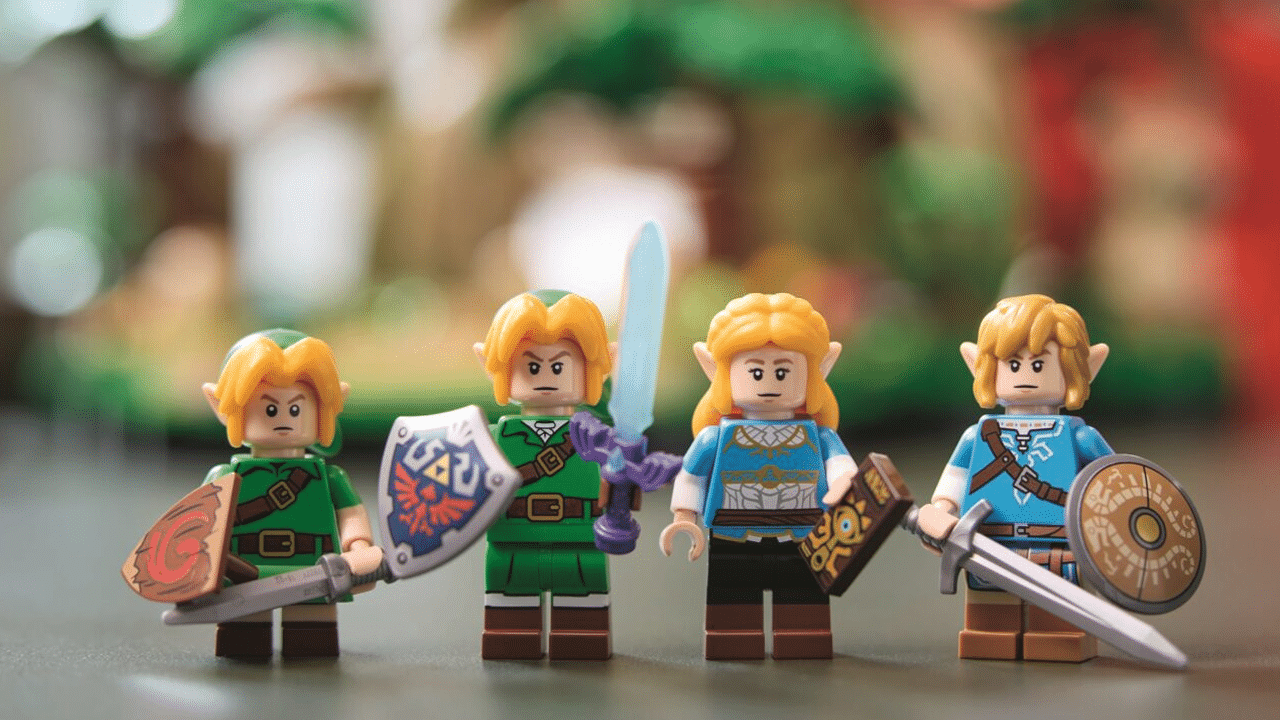 The Minifgures included with the Great Deku Tree Lego set.